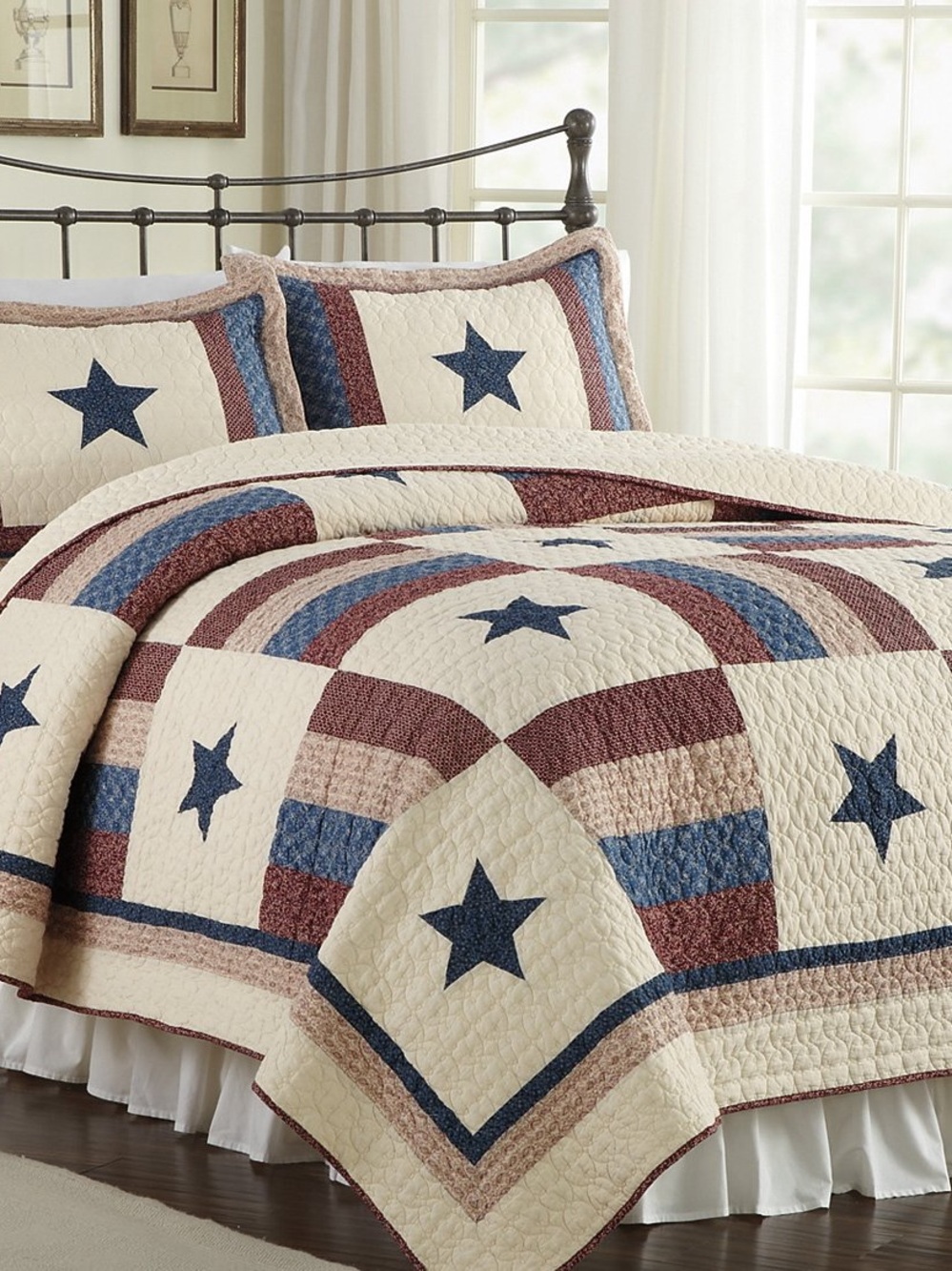 Discontinued Cracker Barrel Roosevelt Queen Quilt 90x90 no shams